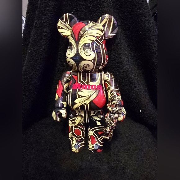 Atmos x Timberland Scarf 100% + 400% Bearbrick Set by Medicom Toy - Picture 1 of 5